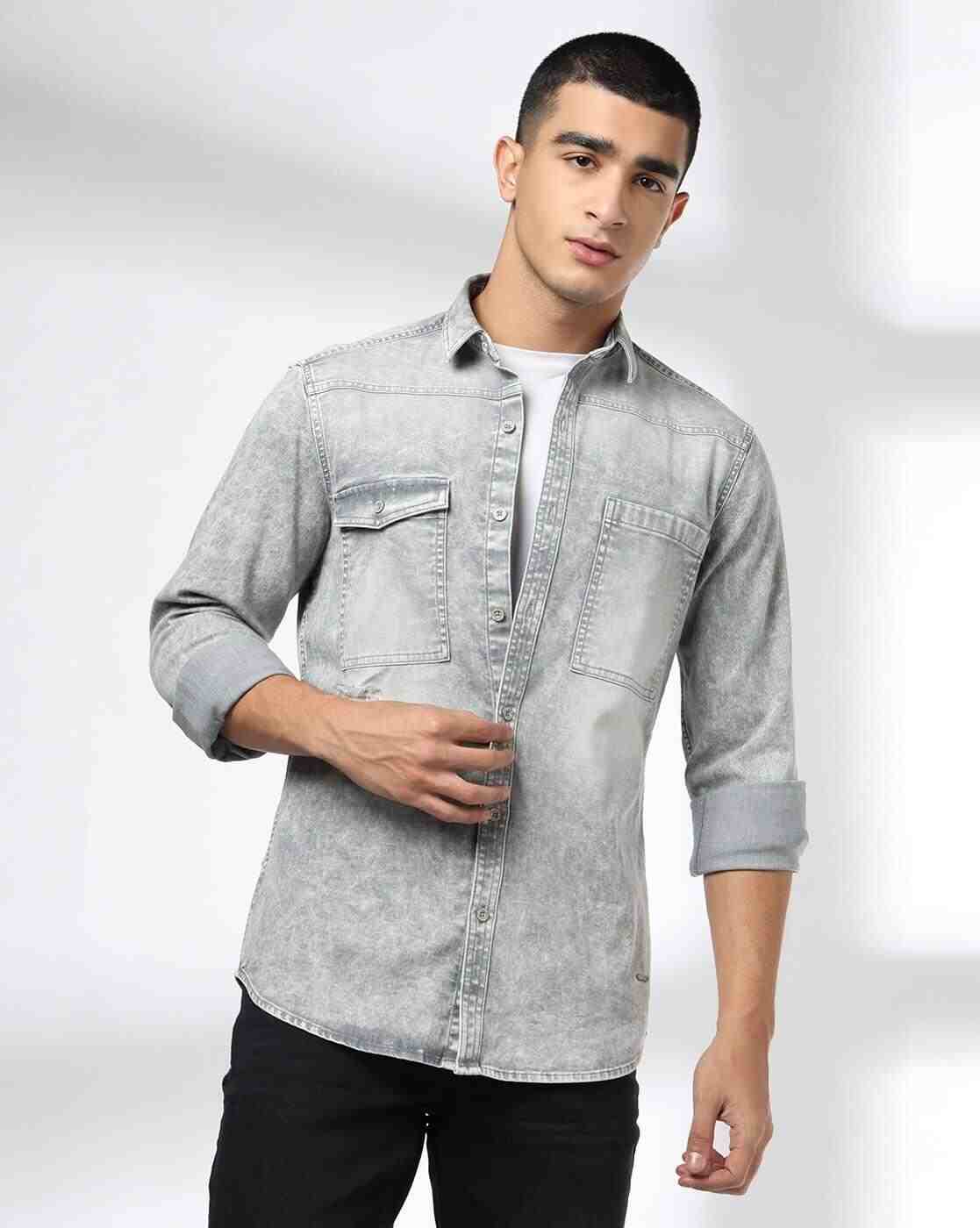 JOHN PLAYERS JEANS | Men Regular Fit Shirt with Flap Pockets|4