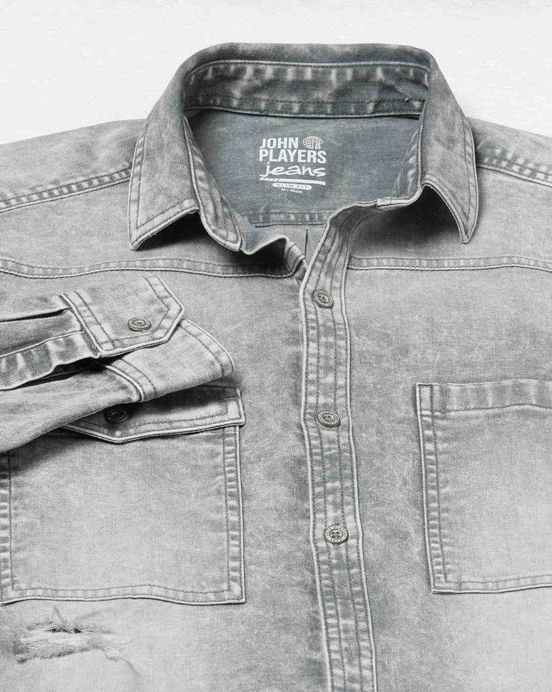 JOHN PLAYERS JEANS | Men Regular Fit Shirt with Flap Pockets|6
