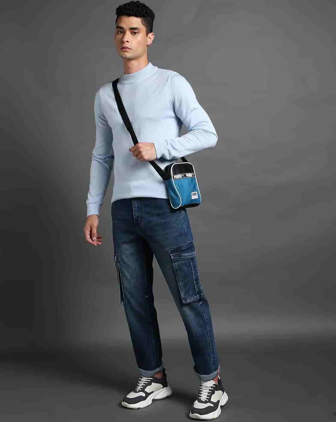 JOHN PLAYERS JEANS | Men Mid-Wash Straight Cargo Jeans|0