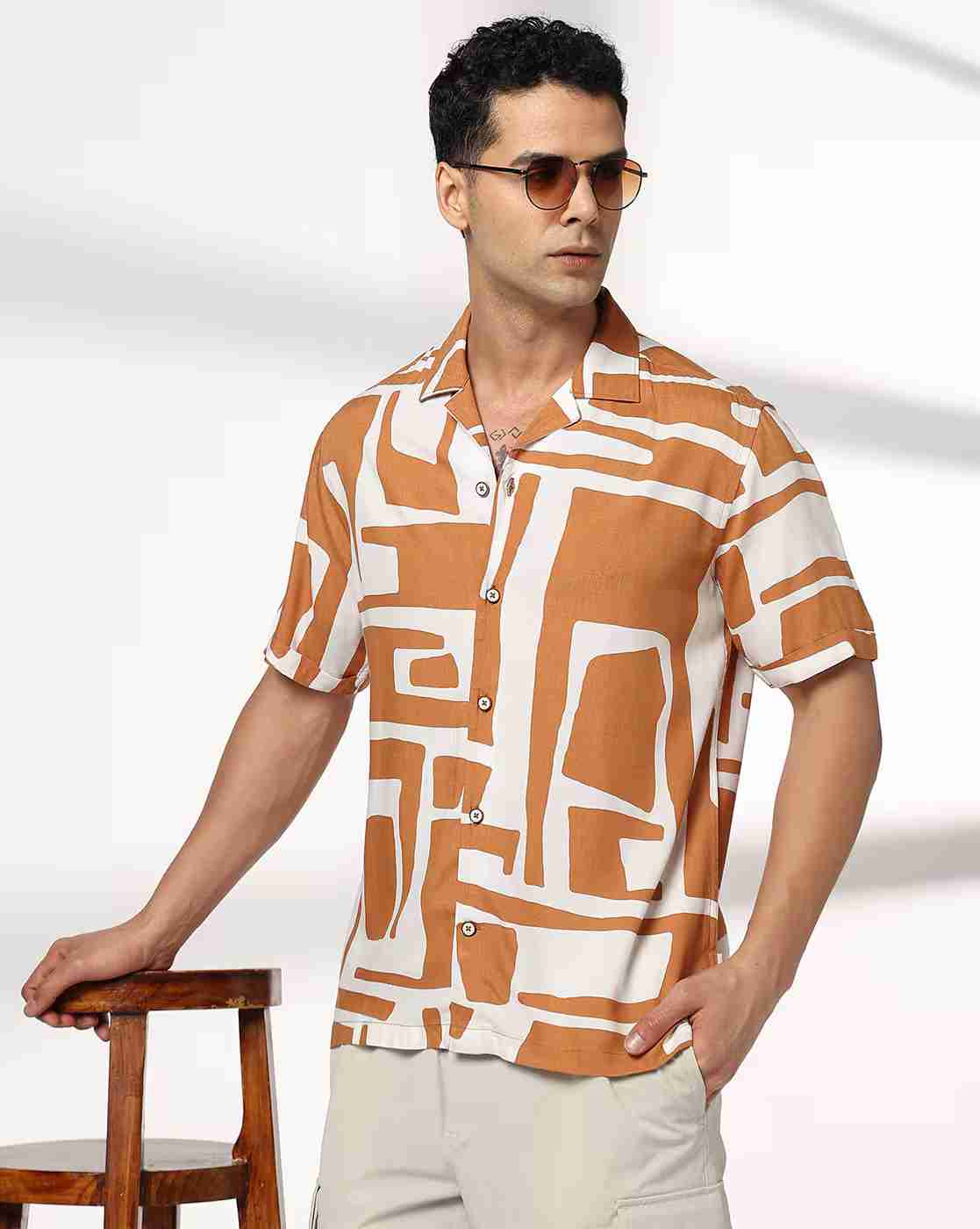 JOHN PLAYERS JEANS | Men Printed Relaxed Fit Shirt|0