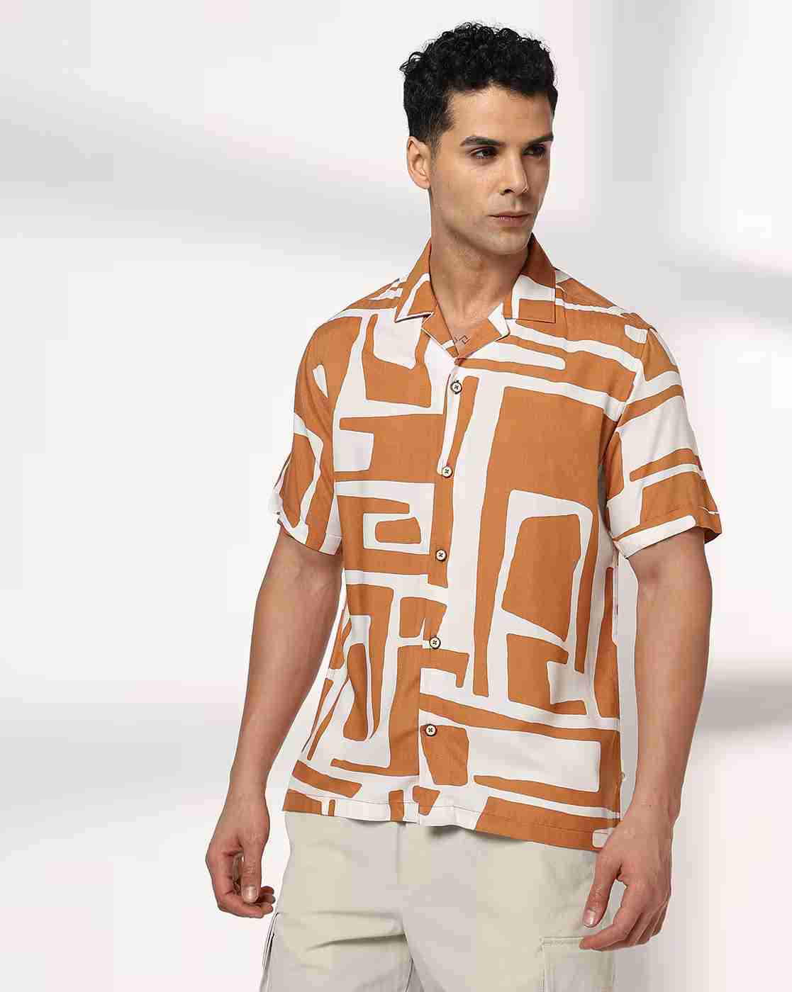 JOHN PLAYERS JEANS | Men Printed Relaxed Fit Shirt|3