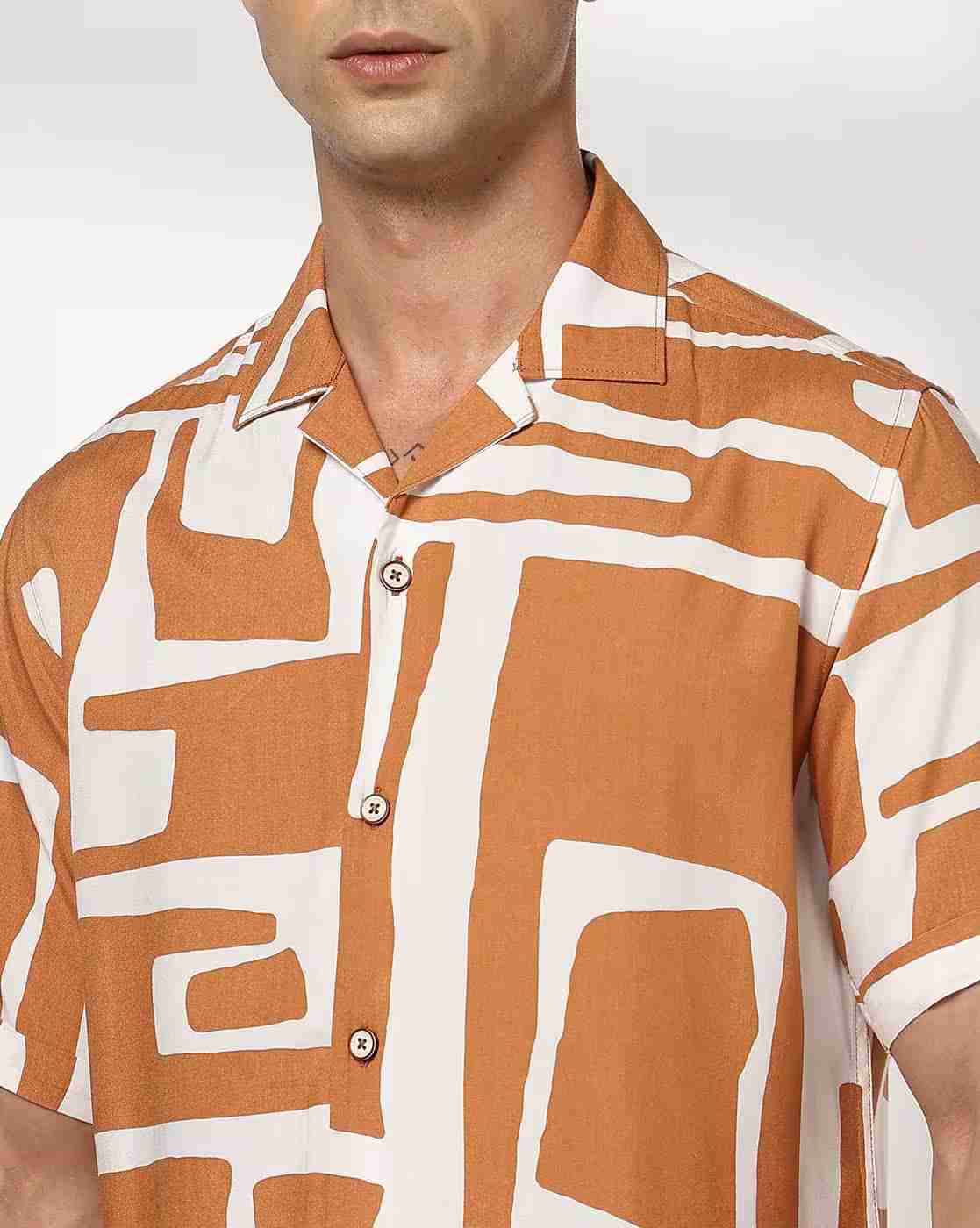 JOHN PLAYERS JEANS | Men Printed Relaxed Fit Shirt|4