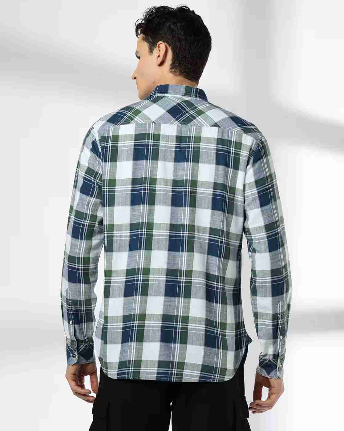 JOHN PLAYERS JEANS | Men Checked Slim Fit Shirt|2