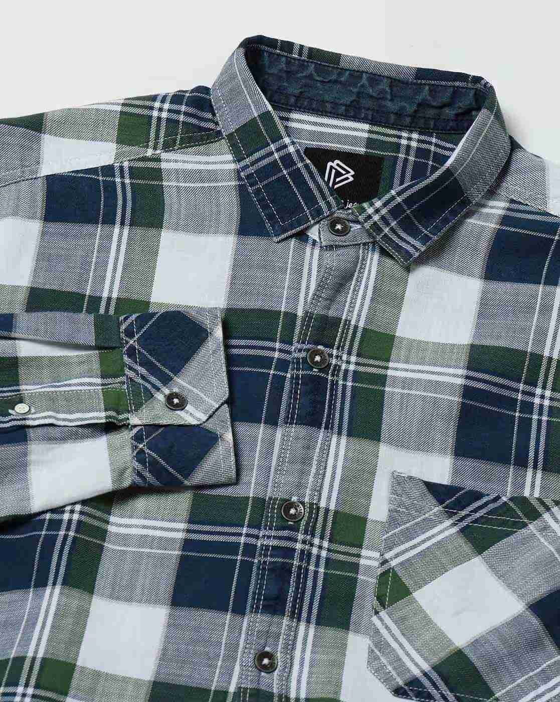 JOHN PLAYERS JEANS | Men Checked Slim Fit Shirt|5
