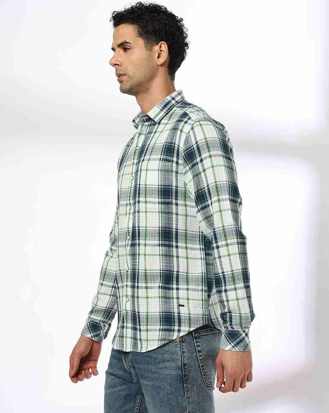 JOHN PLAYERS JEANS | Men Checked Slim Fit Shirt