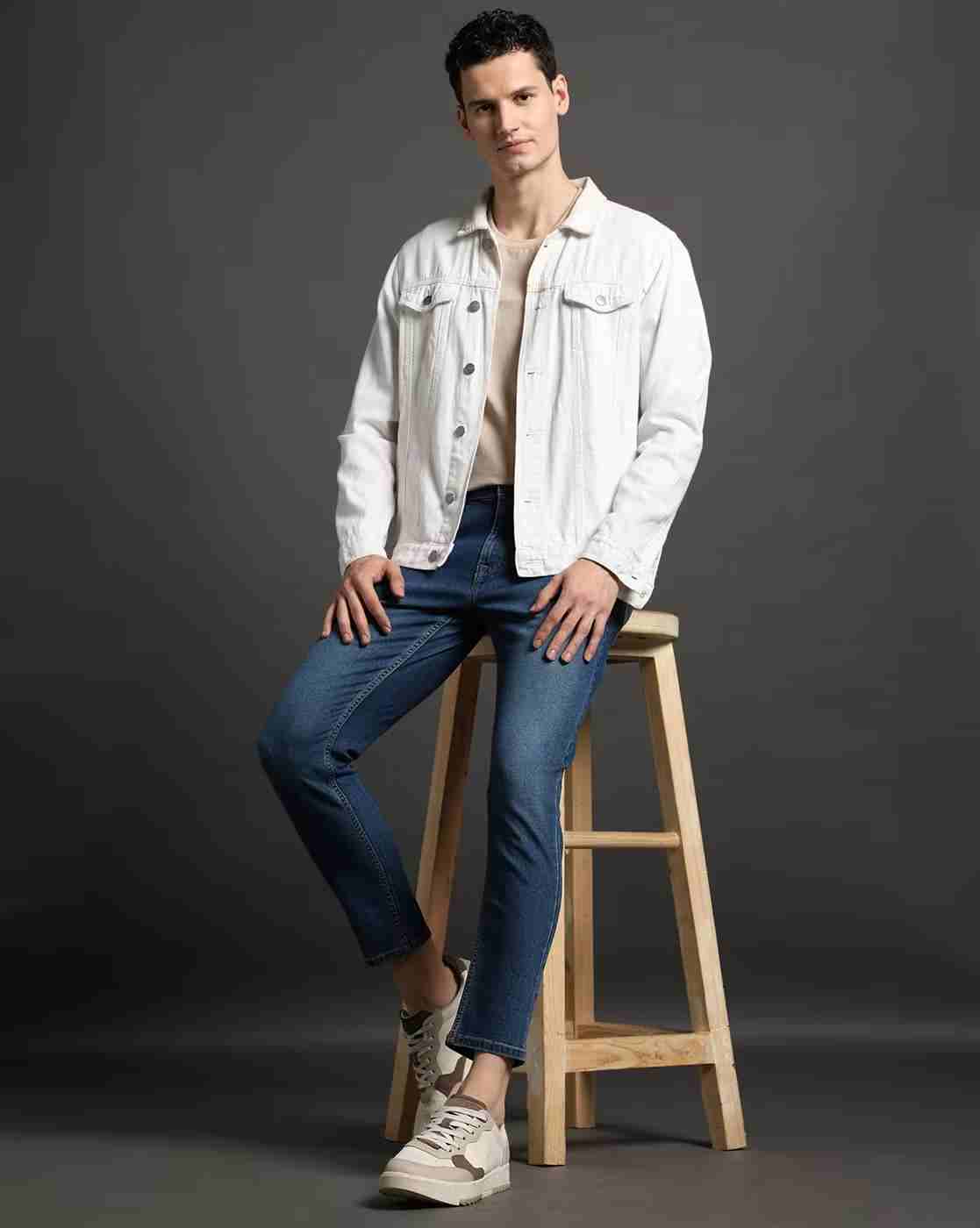 JOHN PLAYERS JEANS | Men Mid-Wash Skinny Fit Cropped Jeans|0