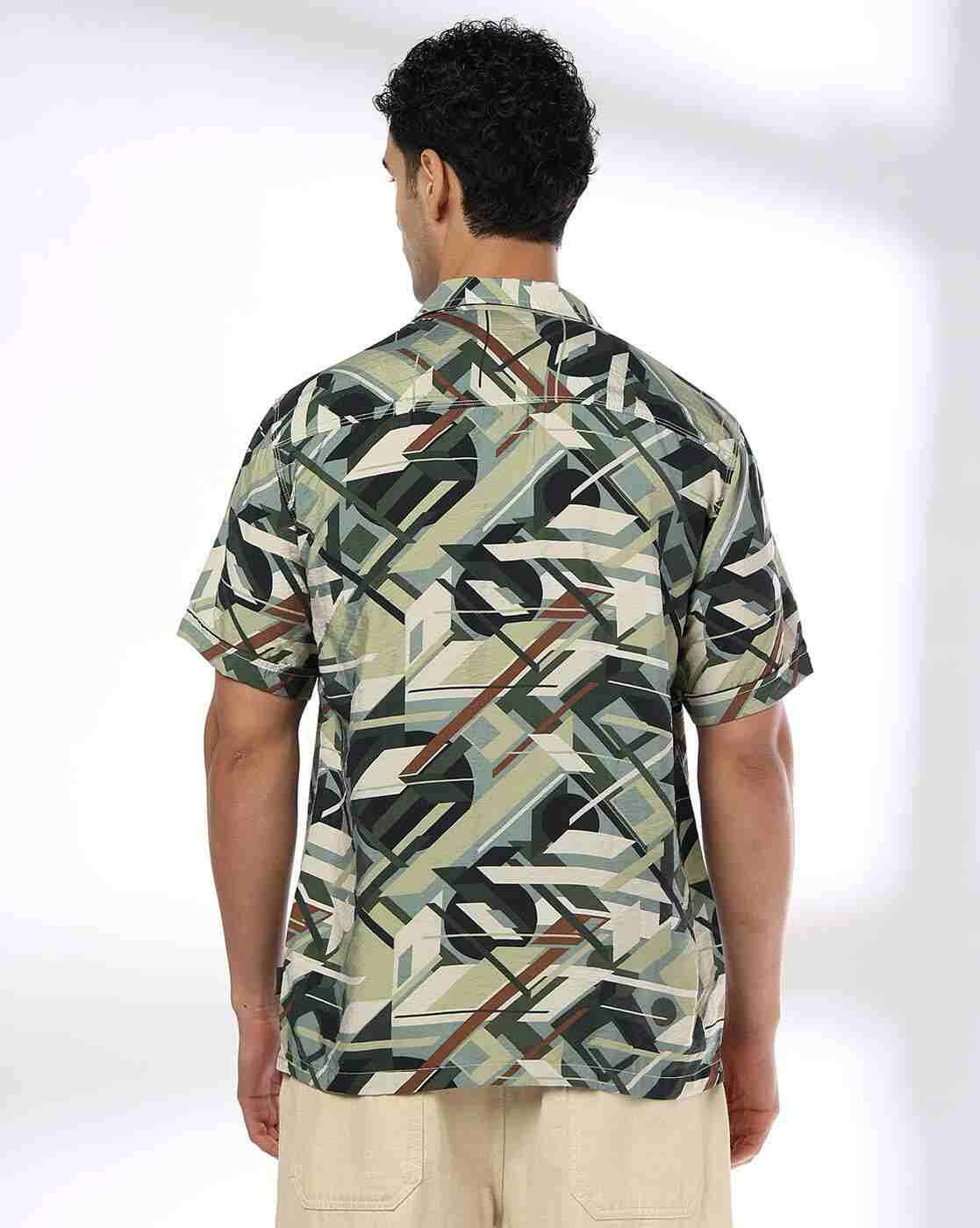 JOHN PLAYERS JEANS | Men Printed Slim Fit Cotton Shirt with Patch Pocket|2