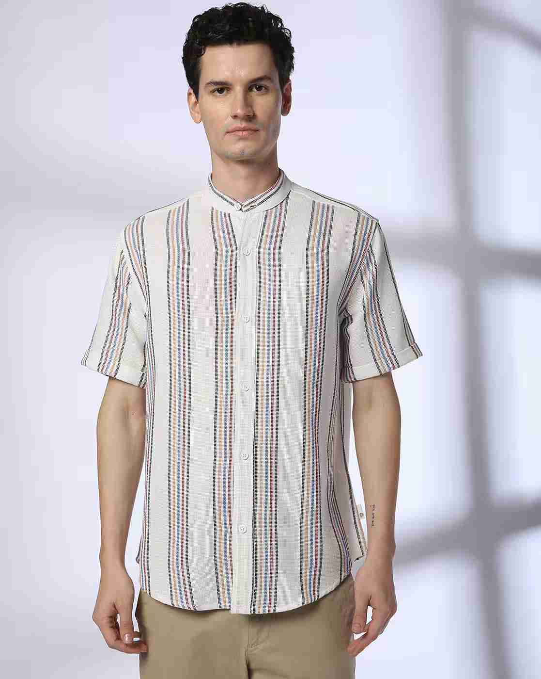 JOHN PLAYERS JEANS | Men Striped Relaxed Fit Cotton Shirt|3