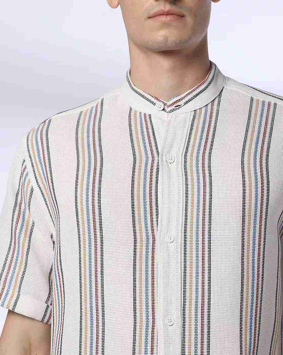 JOHN PLAYERS JEANS | Men Striped Relaxed Fit Cotton Shirt|4