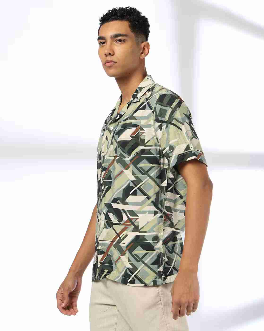 JOHN PLAYERS JEANS | Men Geometric Print Relaxed Fit Shirt|1