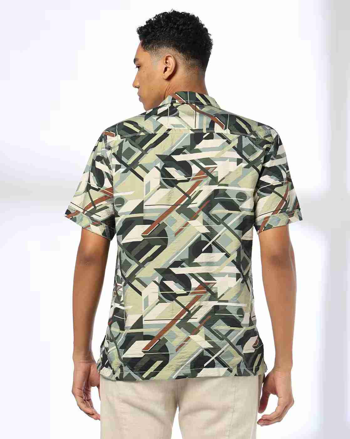 JOHN PLAYERS JEANS | Men Geometric Print Relaxed Fit Shirt|2