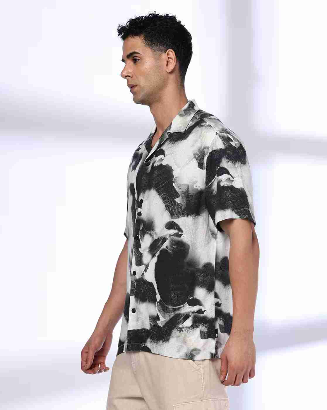 JOHN PLAYERS JEANS | Men Tie & Dye Relaxed Fit Shirt|1