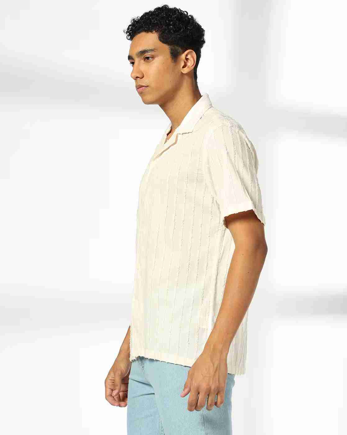 JOHN PLAYERS JEANS | Men Striped Relaxed Fit Cotton Shirt|1