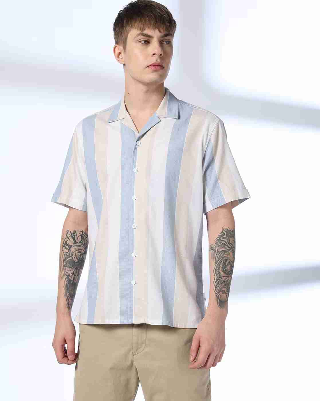 JOHN PLAYERS JEANS | Men Striped Relaxed Fit Cotton Shirt|0