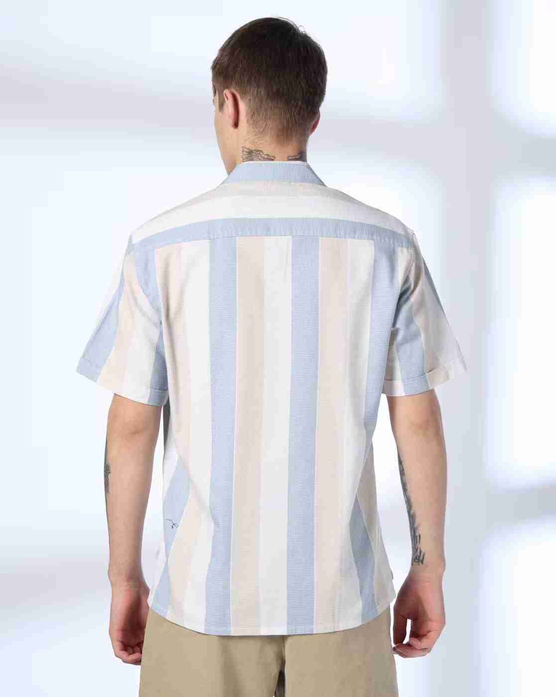 JOHN PLAYERS JEANS | Men Striped Relaxed Fit Cotton Shirt|2
