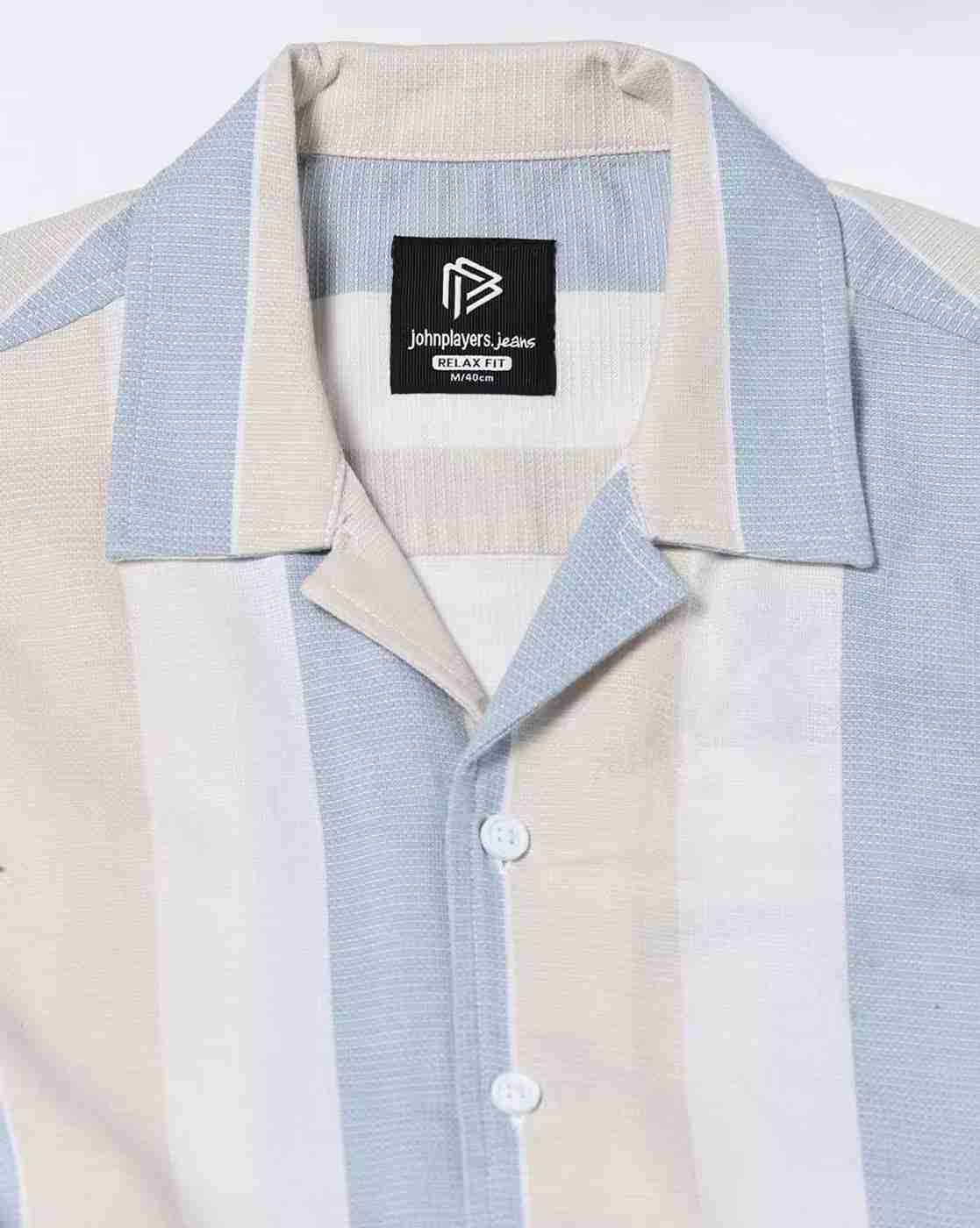 JOHN PLAYERS JEANS | Men Striped Relaxed Fit Cotton Shirt|4