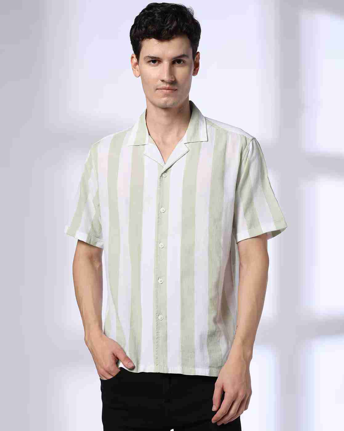 JOHN PLAYERS JEANS | Men Striped Relaxed Fit Cotton Shirt|0