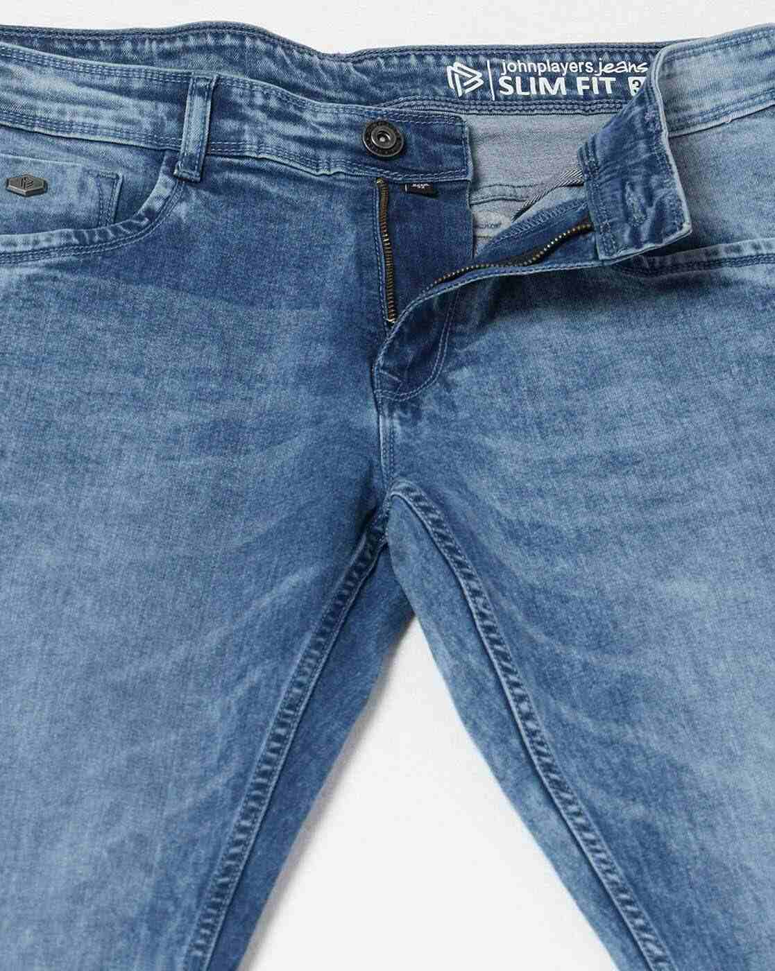 JOHN PLAYERS JEANS | Men Lightly Washed Slim Fit Jeans|4