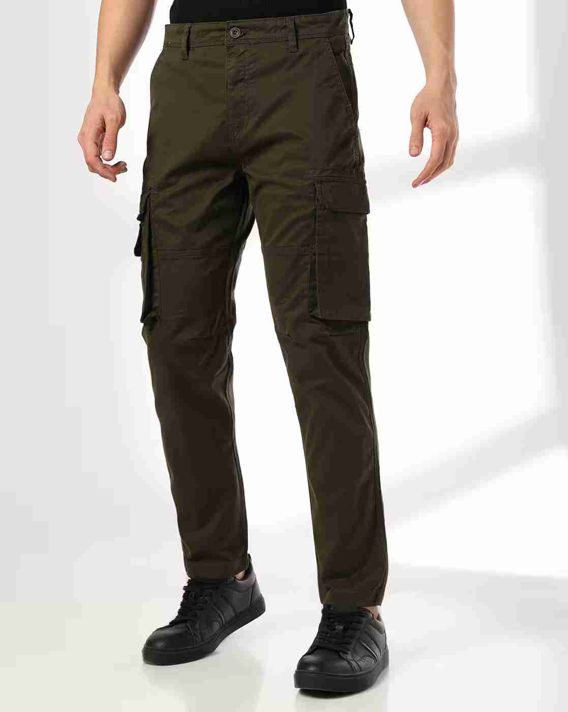 JOHN PLAYERS JEANS | Men Regular Fit Cargo Pants|0