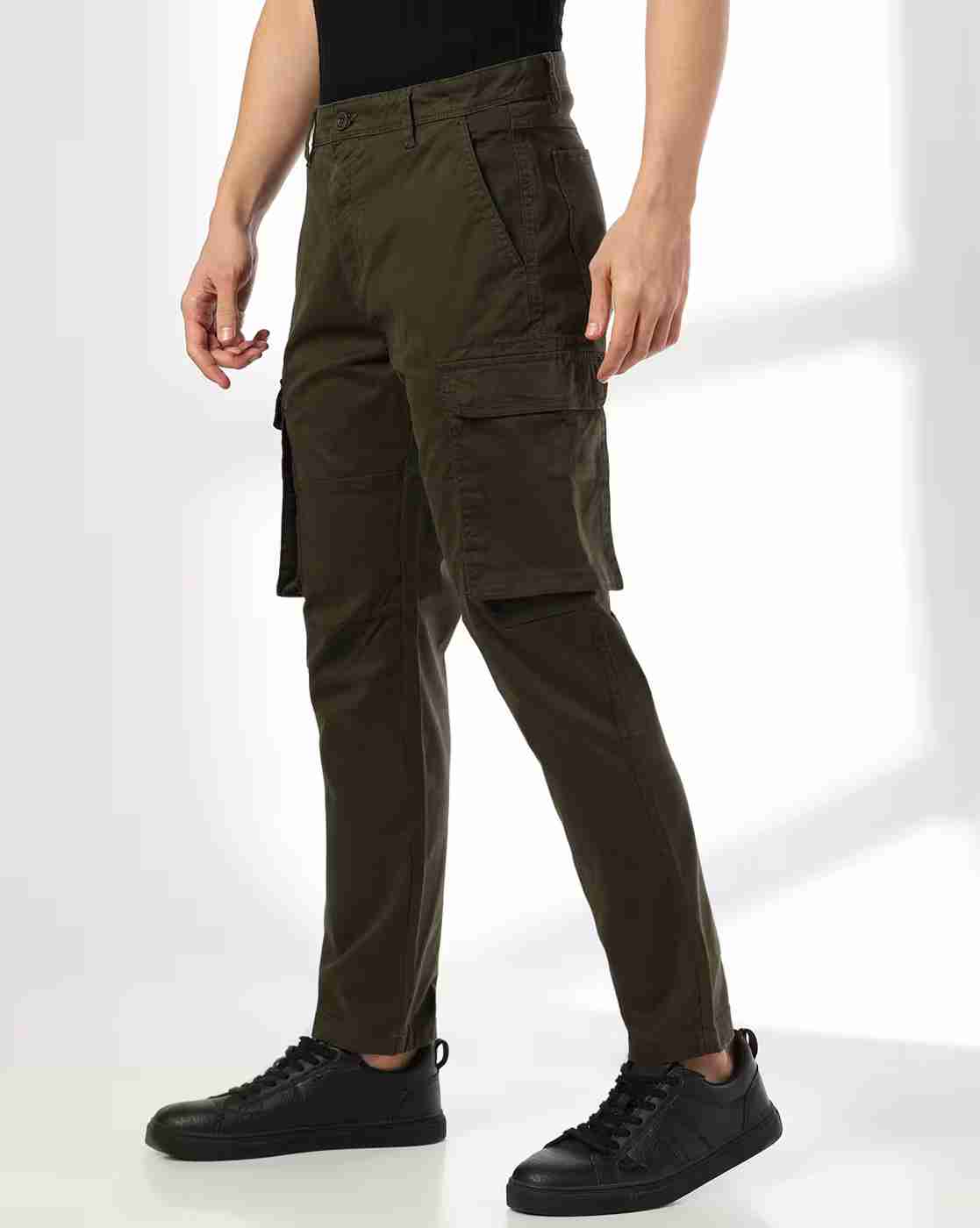JOHN PLAYERS JEANS | Men Regular Fit Cargo Pants|1