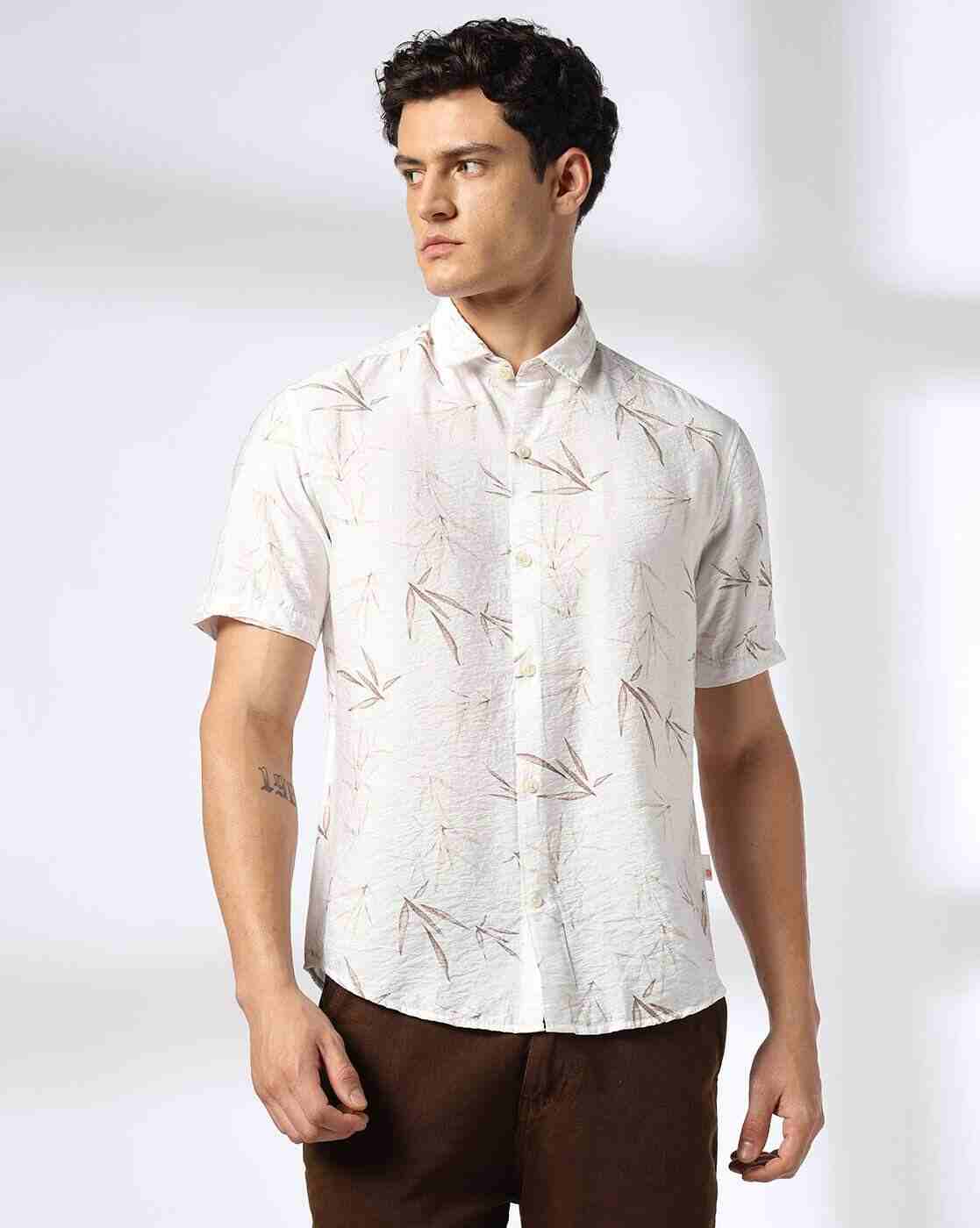 JOHN PLAYERS JEANS | Men Leaf Print Relaxed Fit Shirt|0