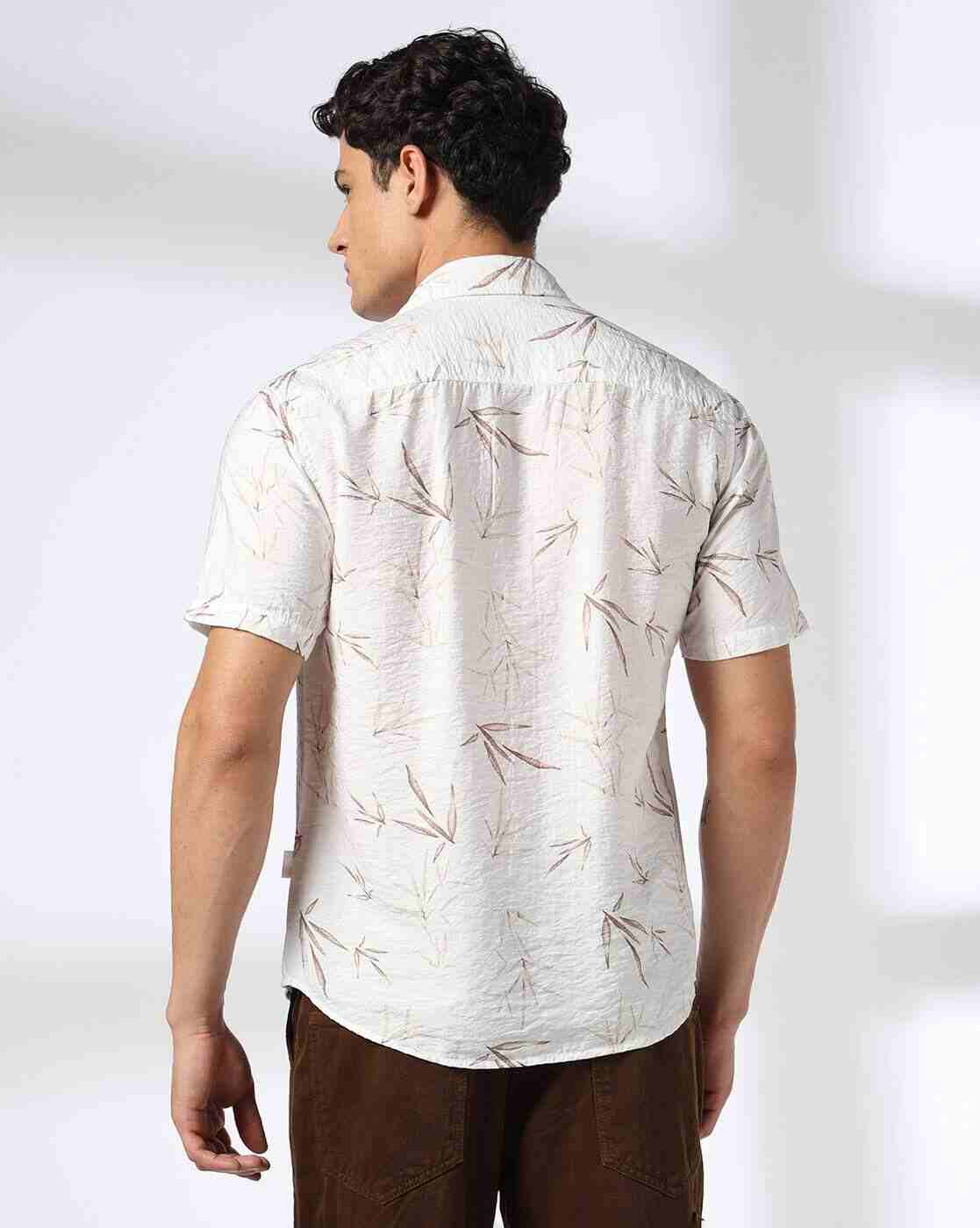JOHN PLAYERS JEANS | Men Leaf Print Relaxed Fit Shirt|2