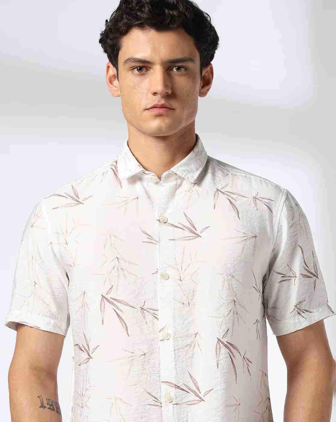 JOHN PLAYERS JEANS | Men Leaf Print Relaxed Fit Shirt|3