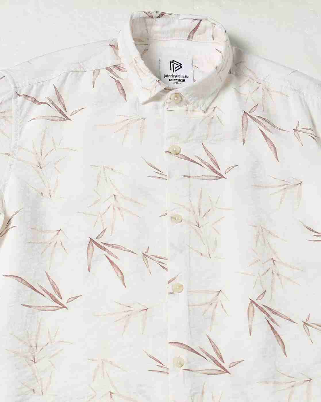 JOHN PLAYERS JEANS | Men Leaf Print Relaxed Fit Shirt|4