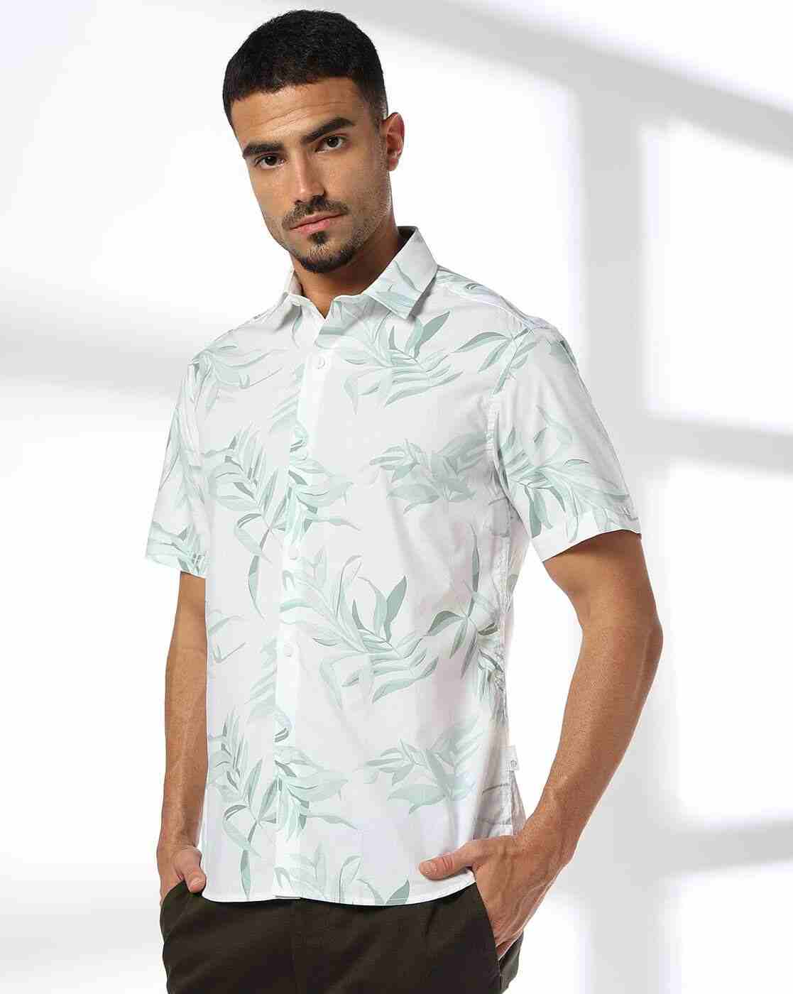 JOHN PLAYERS JEANS | Men Leaf Print Relaxed Fit Shirt|3