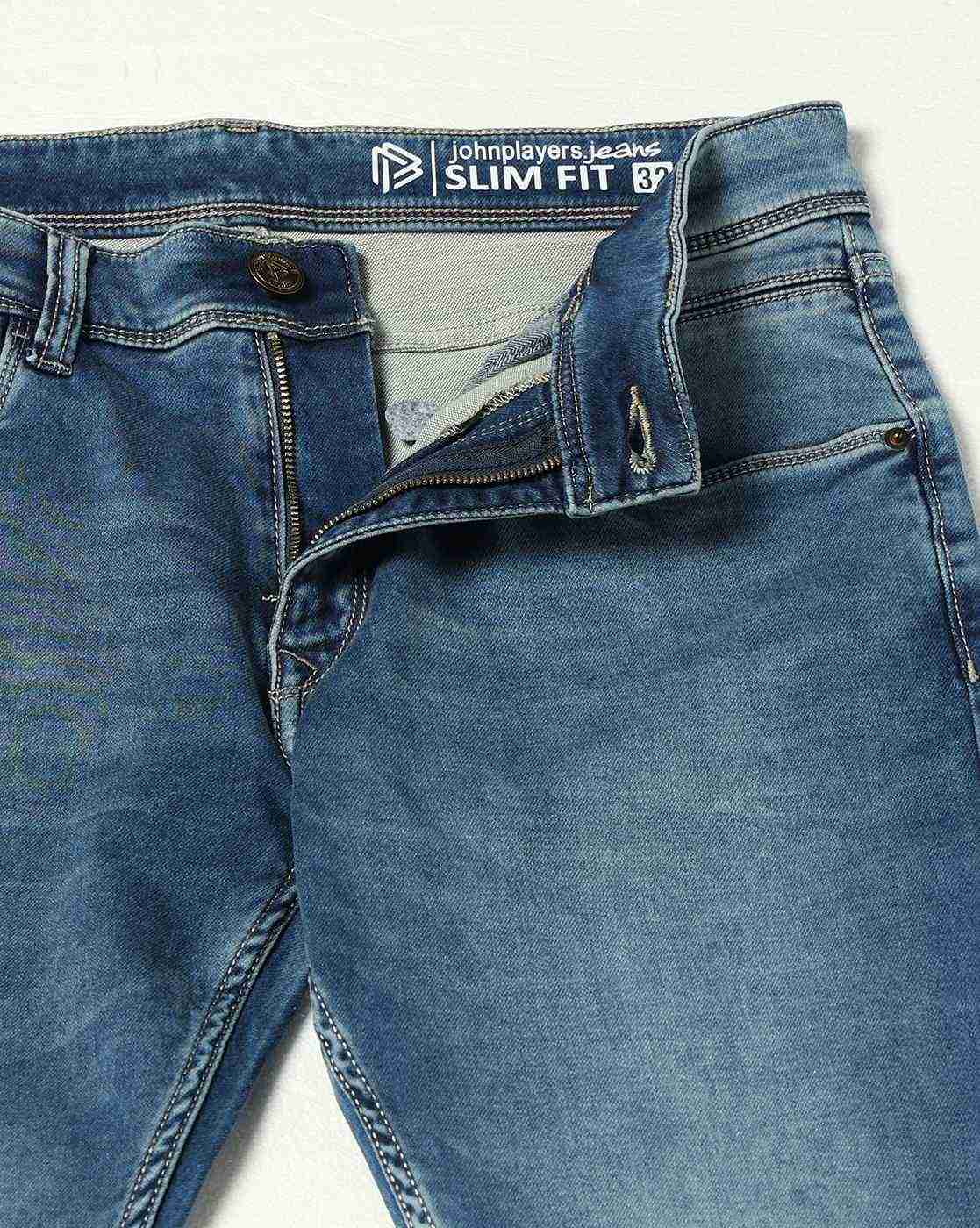 JOHN PLAYERS JEANS | Men Mid-Wash Slim Fit Jeans|4