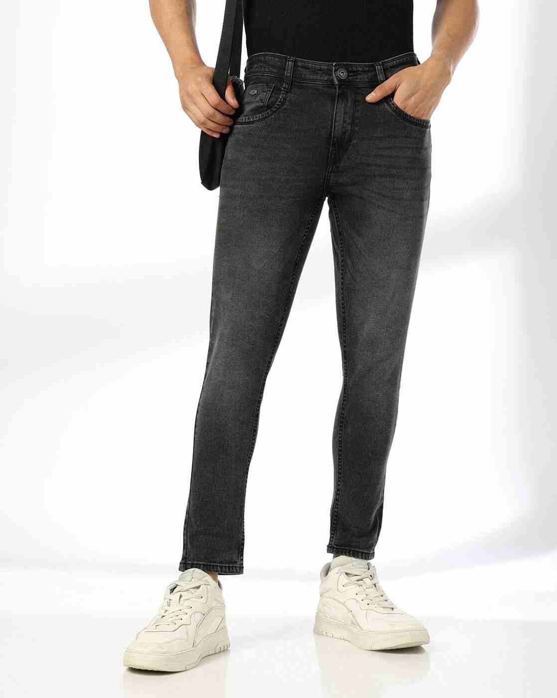JOHN PLAYERS JEANS | Men Mid-Wash Skinny Fit Cropped Jeans|0
