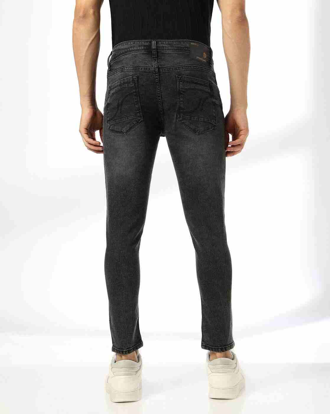 JOHN PLAYERS JEANS | Men Mid-Wash Skinny Fit Cropped Jeans|2