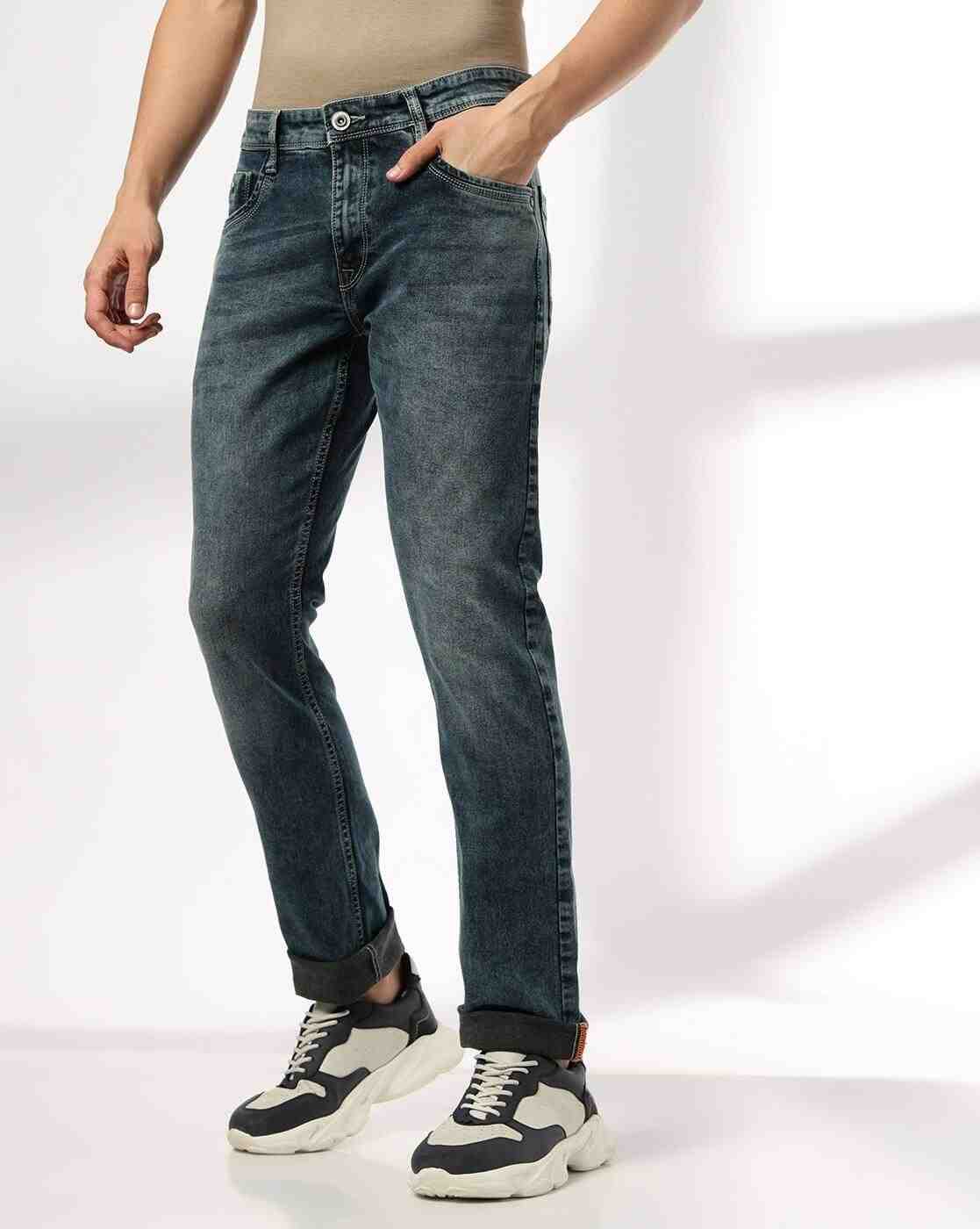 Men Lightly Washed Slim Fit Jeans