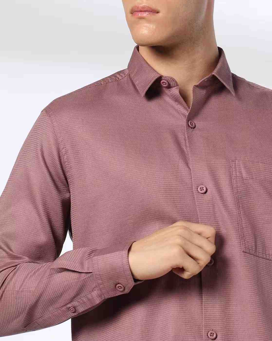 JOHN PLAYERS JEANS | Men Self-Striped Slim Fit Shirt|4