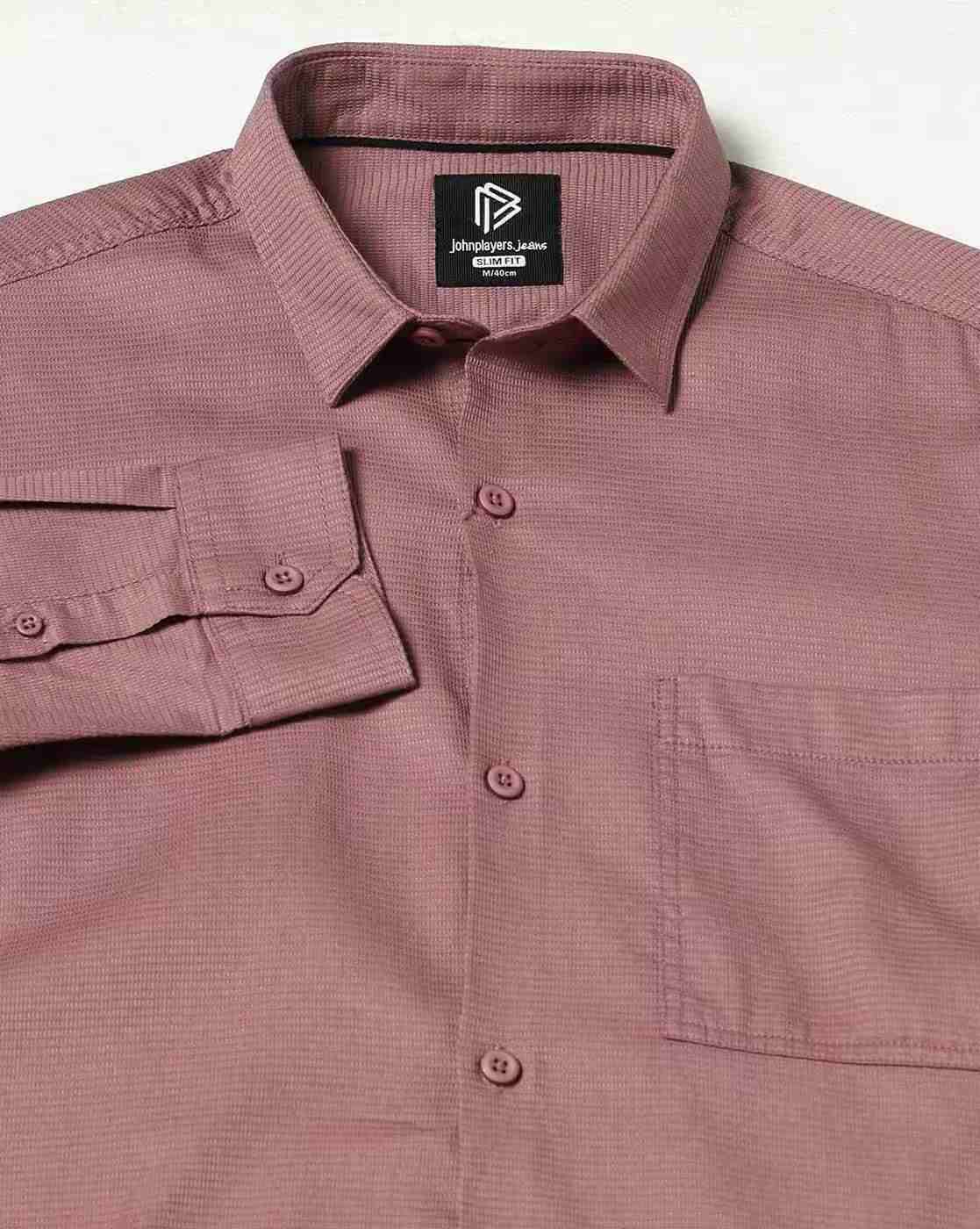 JOHN PLAYERS JEANS | Men Self-Striped Slim Fit Shirt|5