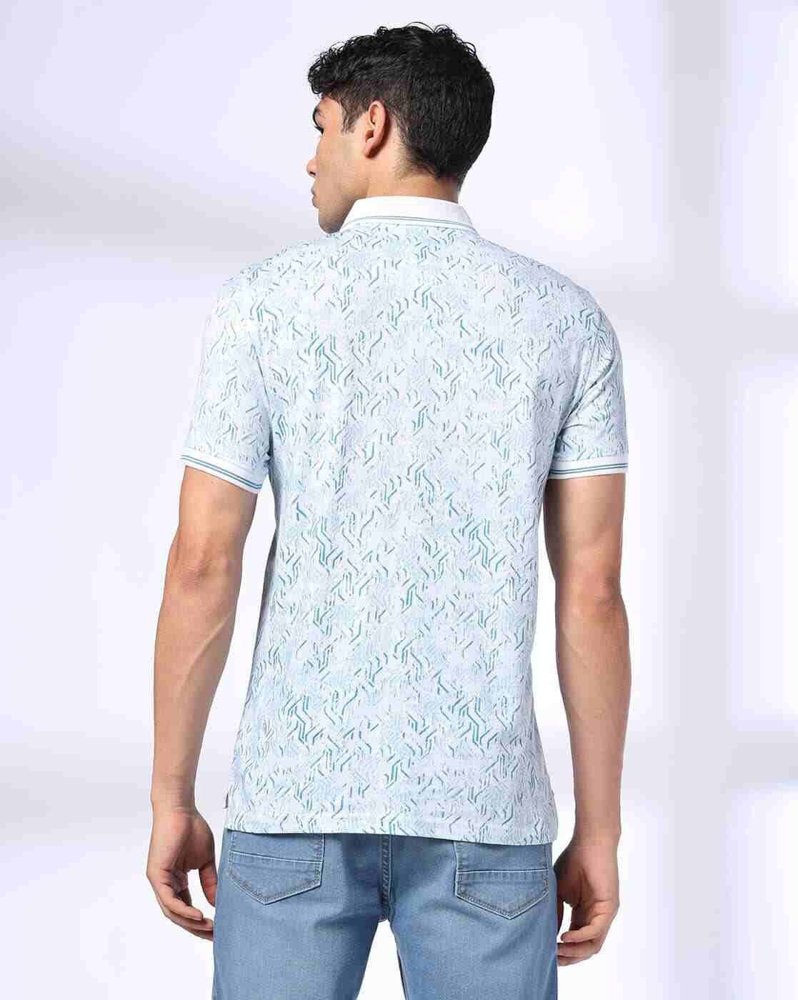 JOHN PLAYERS JEANS | Men Printed Slim Fit Polo T-Shirt|2