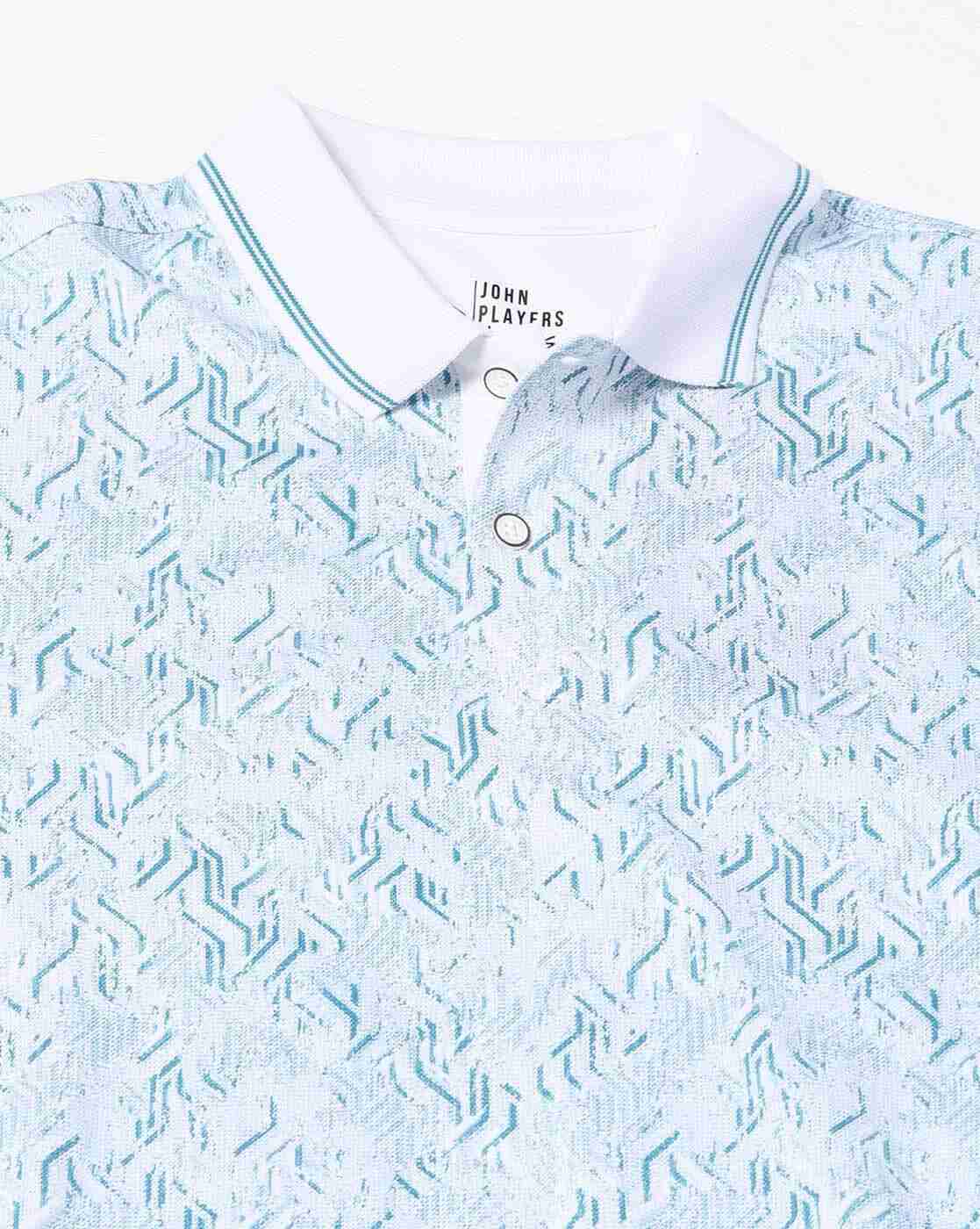 JOHN PLAYERS JEANS | Men Printed Slim Fit Polo T-Shirt|4