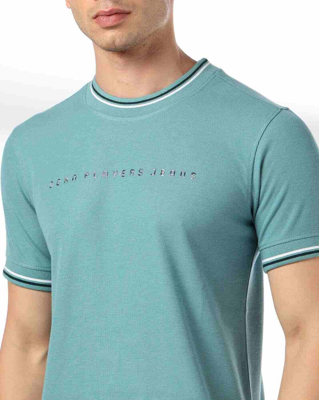 JOHN PLAYERS JEANS | Men Brand Print Slim Fit Crew-Neck T-Shirt|3
