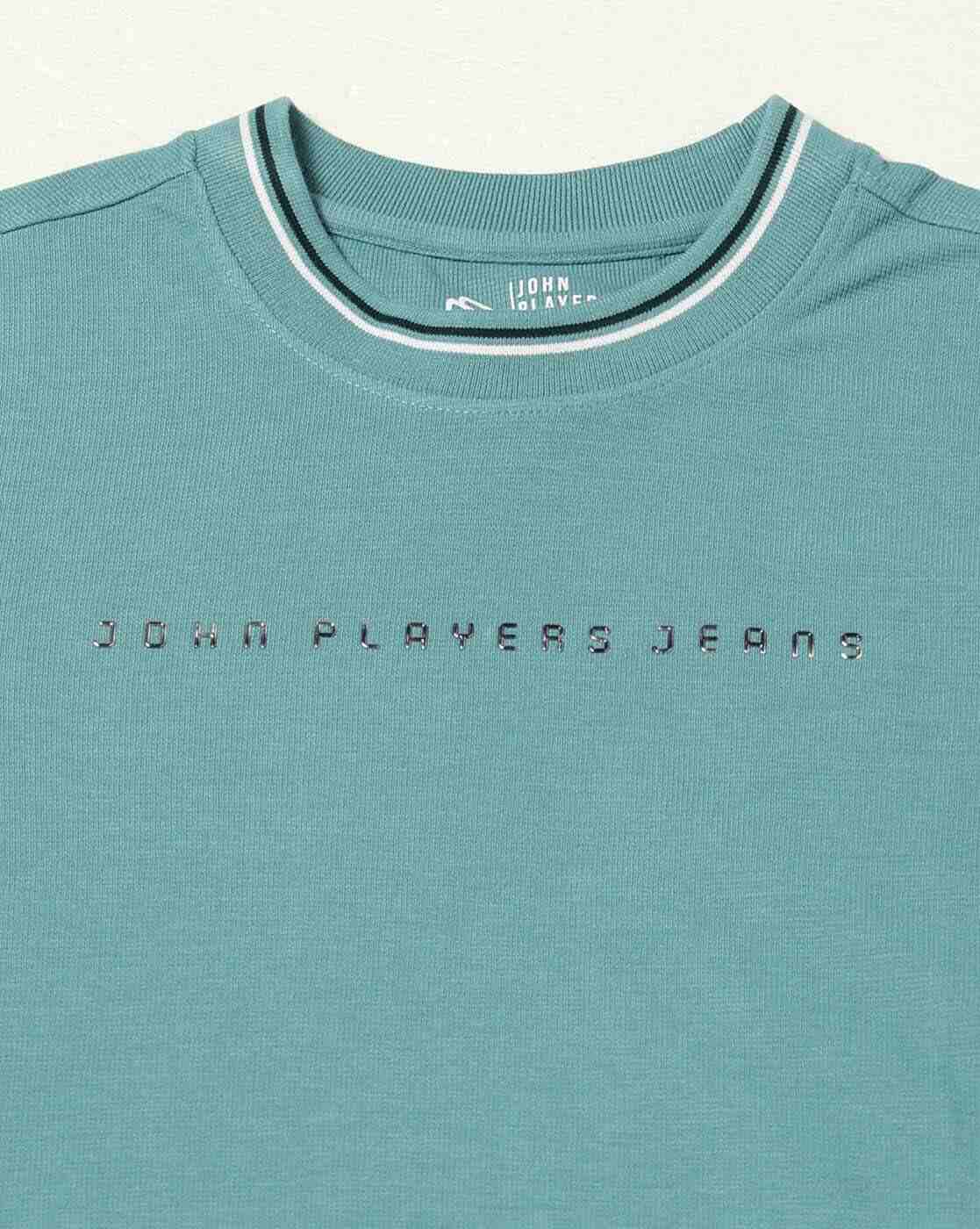 JOHN PLAYERS JEANS | Men Brand Print Slim Fit Crew-Neck T-Shirt|4