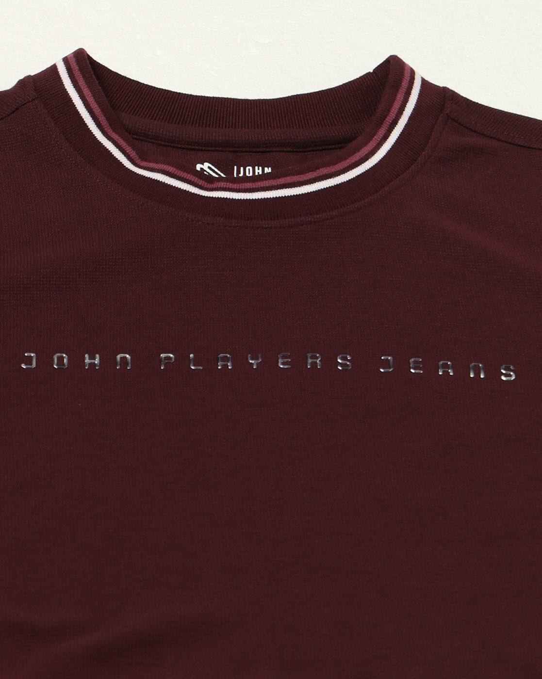 JOHN PLAYERS JEANS | Men Brand Print Slim Fit Crew-Neck T-Shirt|4