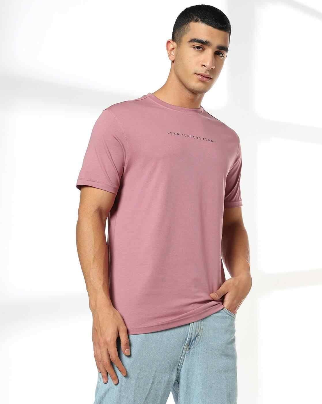 Men Slim Fit Crew-Neck T-Shirt with Logo Print