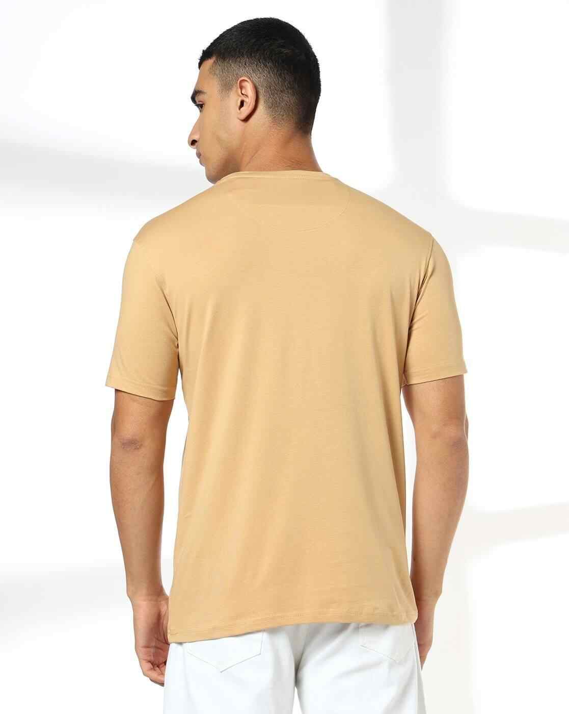 JOHN PLAYERS JEANS | Men Slim Fit Crew-Neck T-Shirt with Logo Print|2