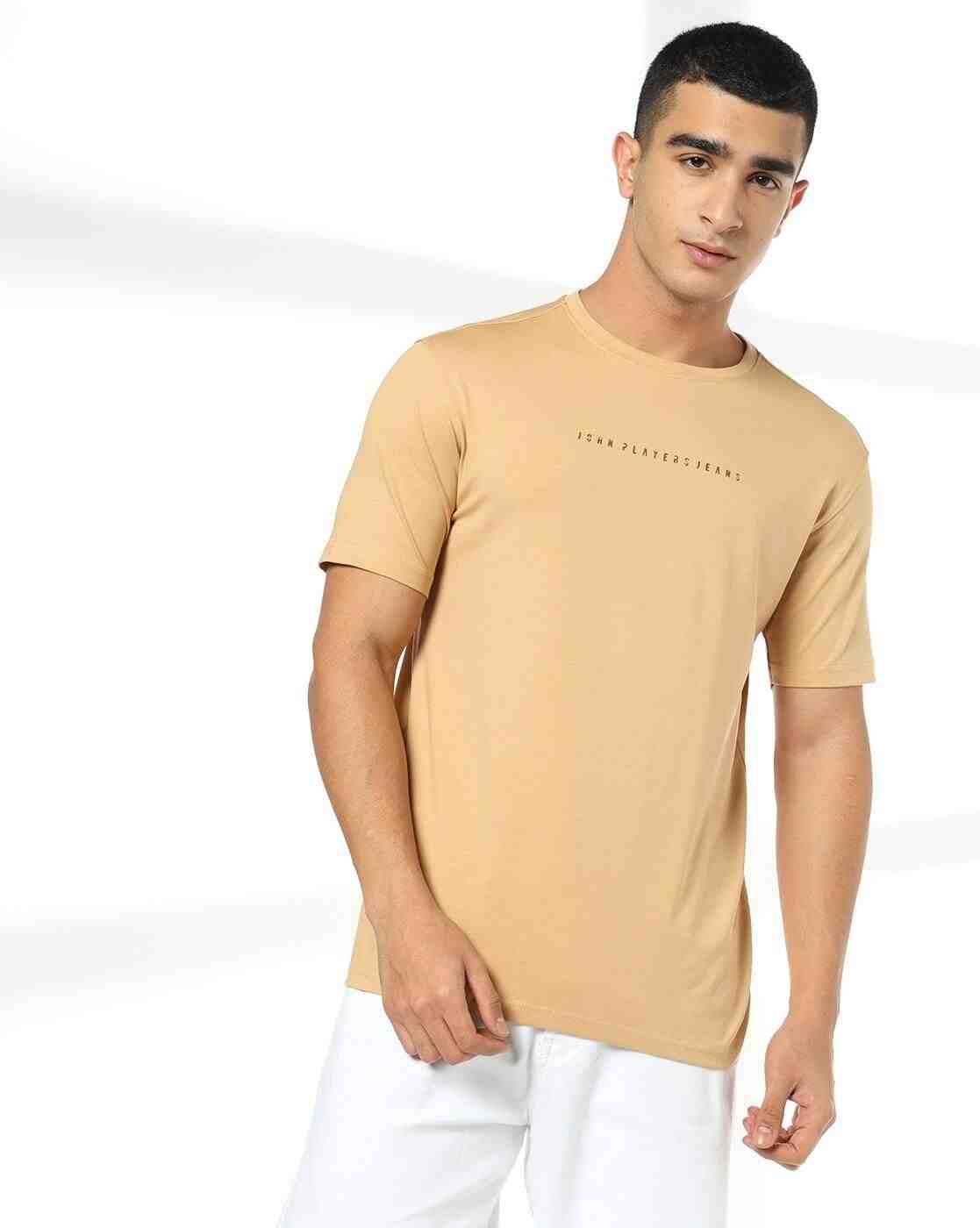 JOHN PLAYERS JEANS | Men Slim Fit Crew-Neck T-Shirt with Logo Print|3