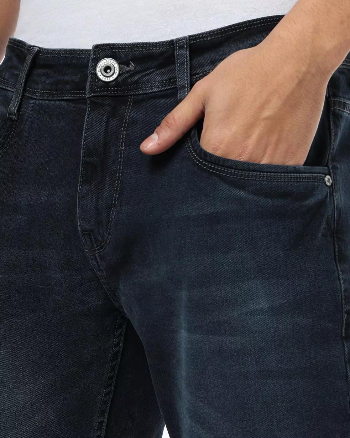 JOHN PLAYERS JEANS | Men Lightly Washed Stretchable Slim Fit Jeans|3