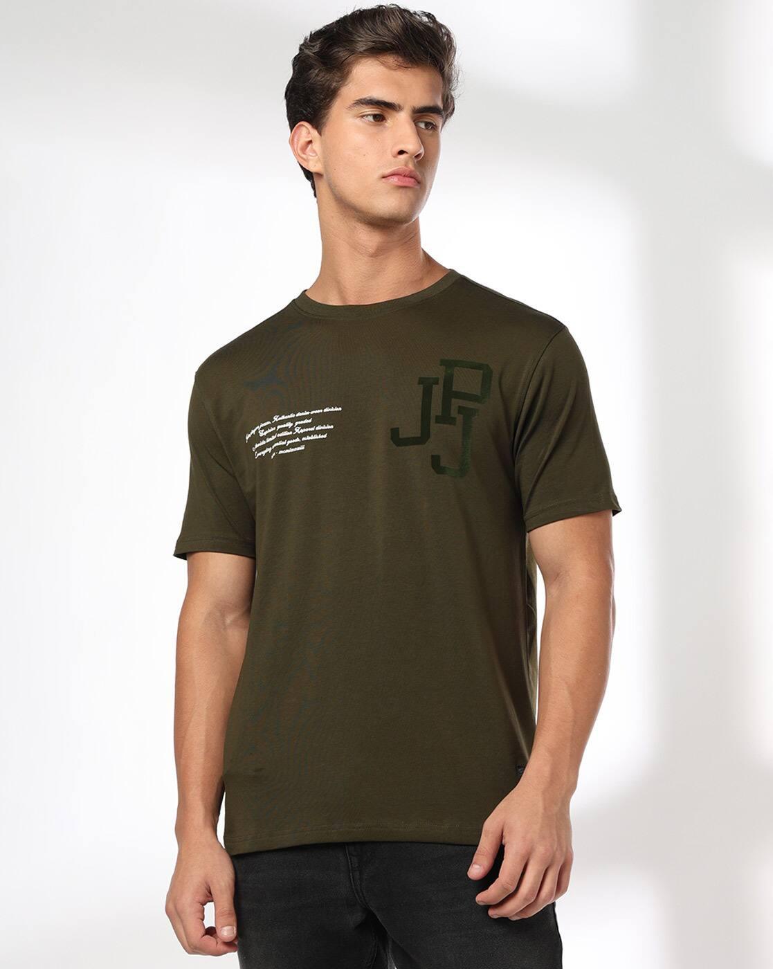 JOHN PLAYERS JEANS | Men Typographic Print Slim Fit Crew-Neck T-Shirt|3