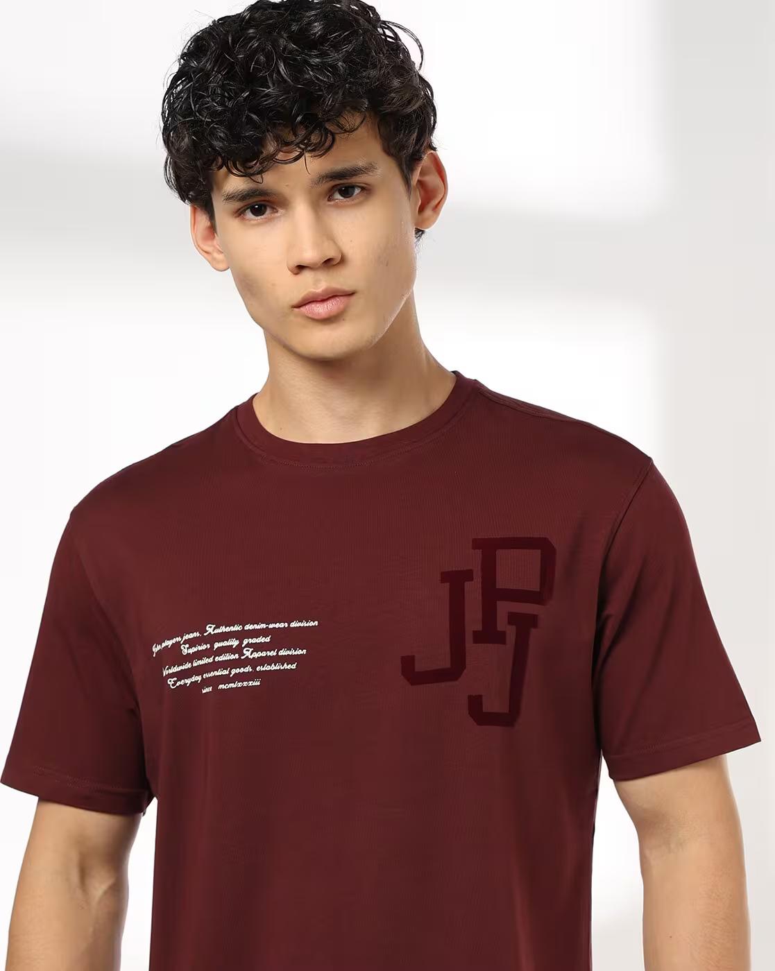 JOHN PLAYERS JEANS | Men Slim Fit Crew-Neck T-Shirt|3
