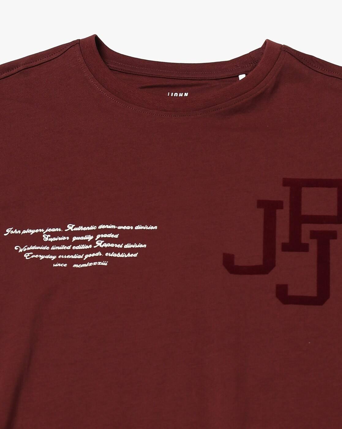 JOHN PLAYERS JEANS | Men Slim Fit Crew-Neck T-Shirt|5