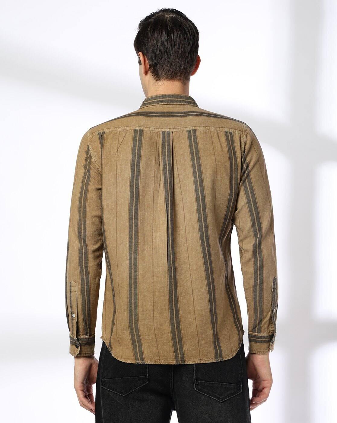 JOHN PLAYERS JEANS | Men Striped Slim Fit Casual Shirt|2