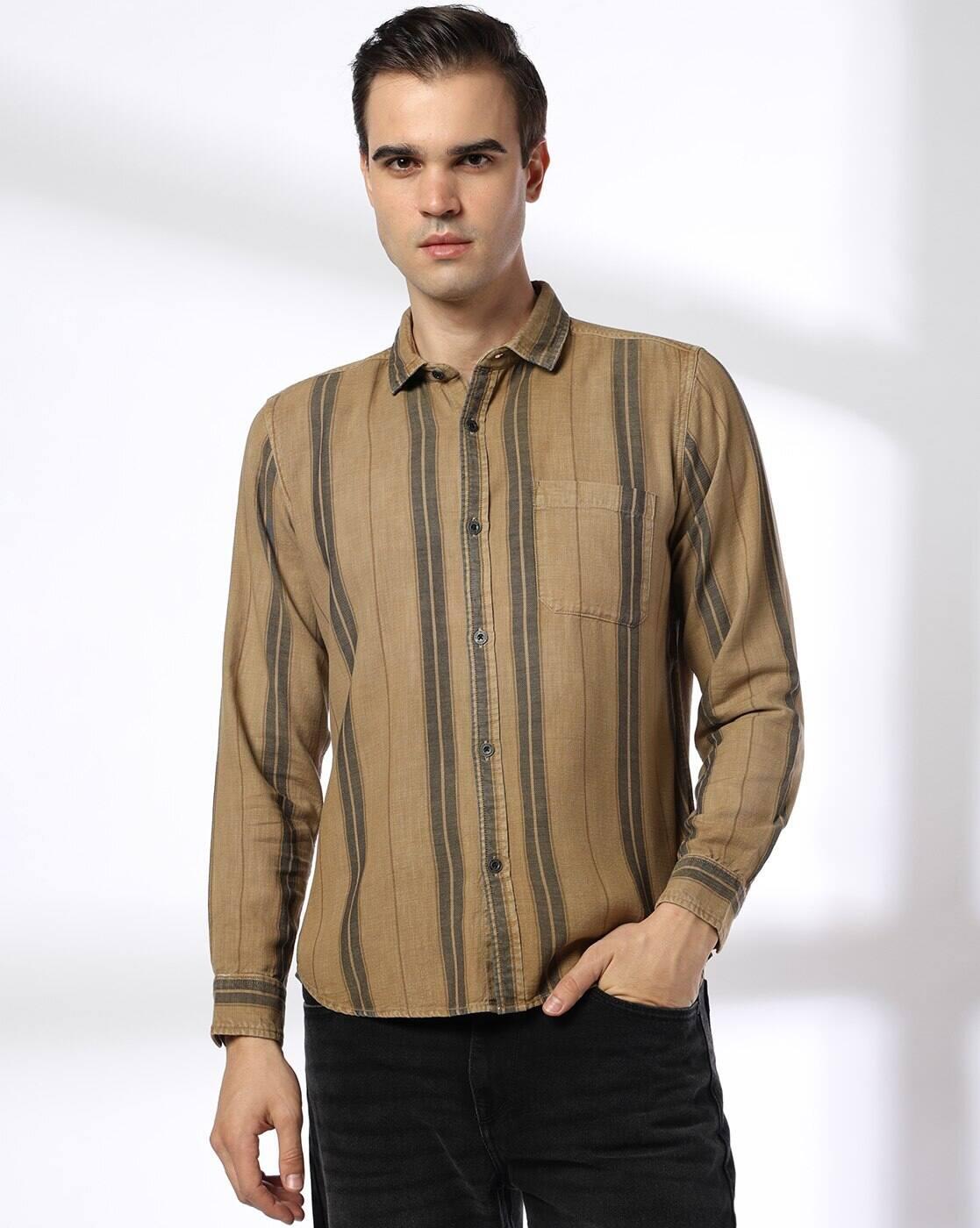 JOHN PLAYERS JEANS | Men Striped Slim Fit Casual Shirt|3