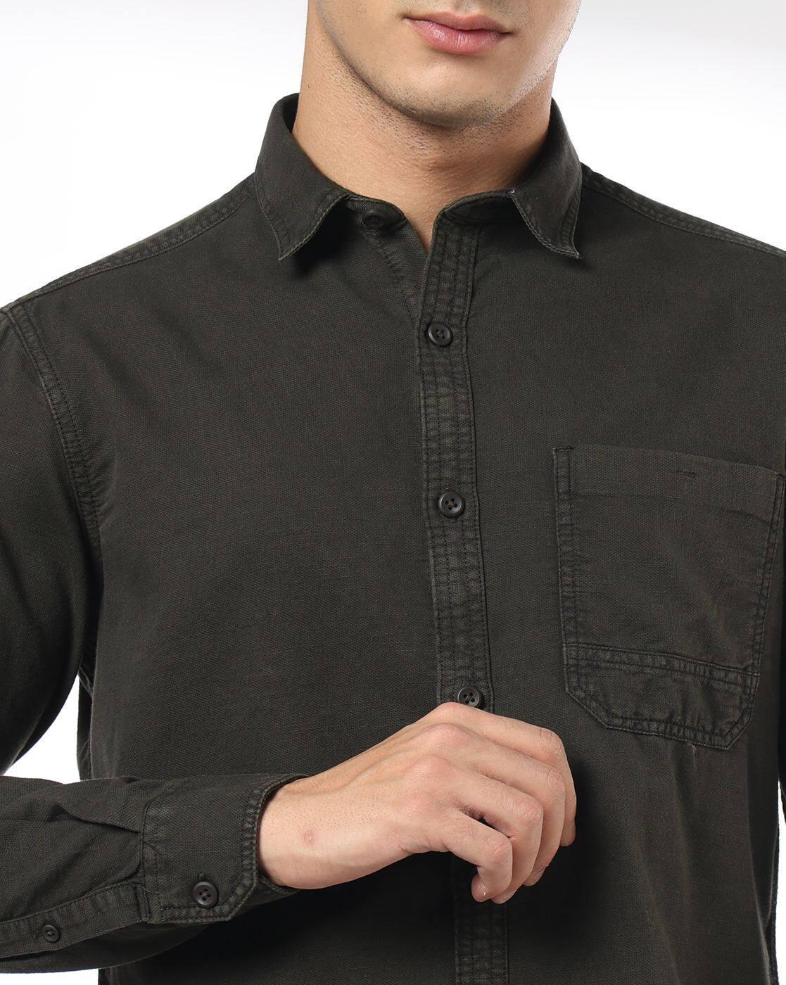 JOHN PLAYERS JEANS | Men Slim Fit Cotton Shirt with Patch Pocket|4